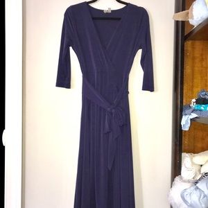 Navy blue wedding guest maxi dress